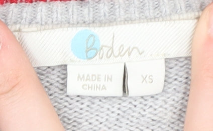 Boden Women's Grey XS Christmas Jumper Pullover