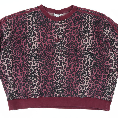 Adidas Women's Multicoloured Animal Print Pullover Sweatshirt, Size 18