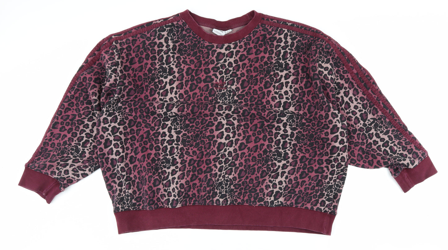 Adidas Women's Multicoloured Animal Print Pullover Sweatshirt, Size 18
