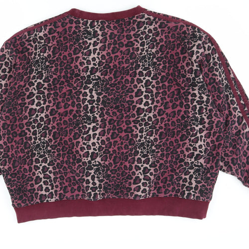 Adidas Women's Multicoloured Animal Print Pullover Sweatshirt, Size 18