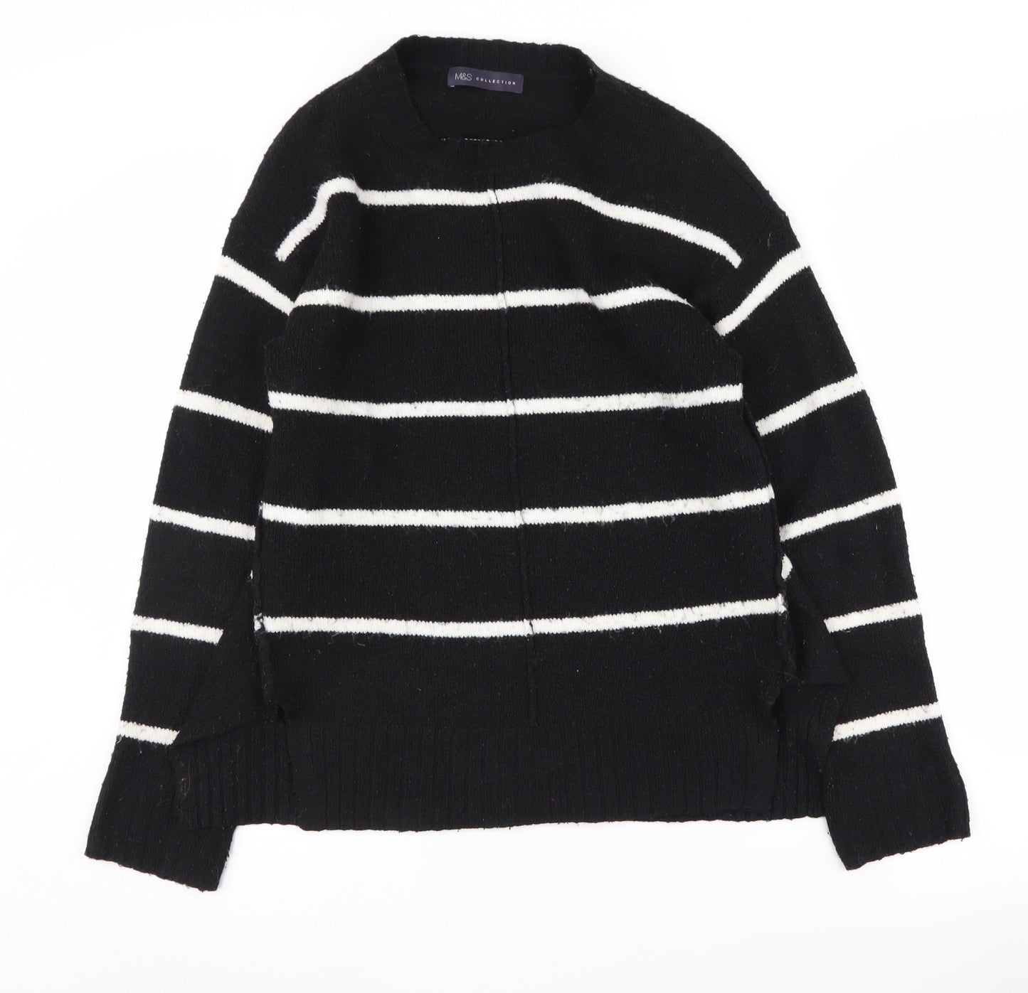 Marks and Spencer Women's Black Striped Pullover S