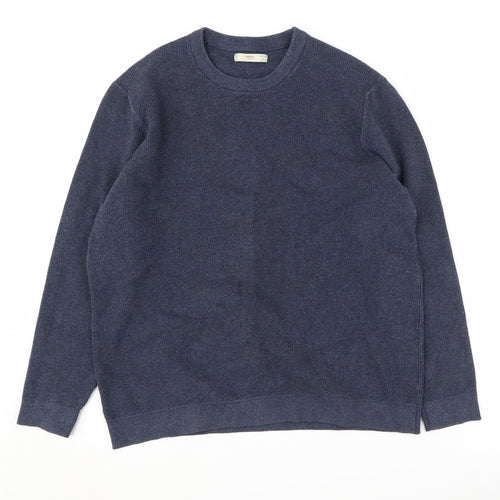 MNG Men's Blue Crew Neck Pullover Jumper L