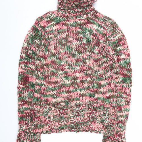 H&M Women's Multicoloured Chunky Knit Roll Neck Jumper M