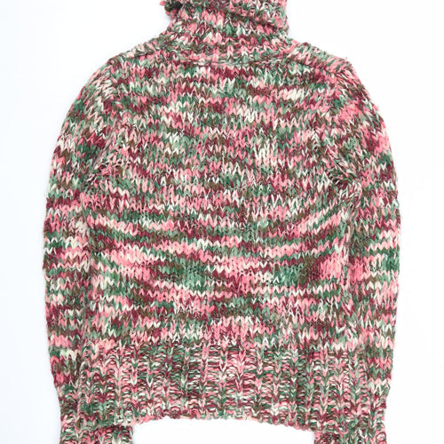H&M Women's Multicoloured Chunky Knit Roll Neck Jumper M