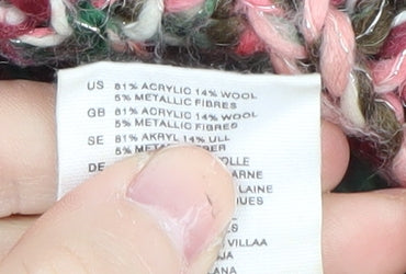 H&M Women's Multicoloured Chunky Knit Roll Neck Jumper M