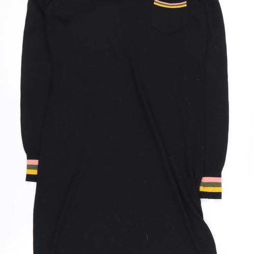 Sugarhill Boutique Black Knit Collared Dress, Size 8 Women