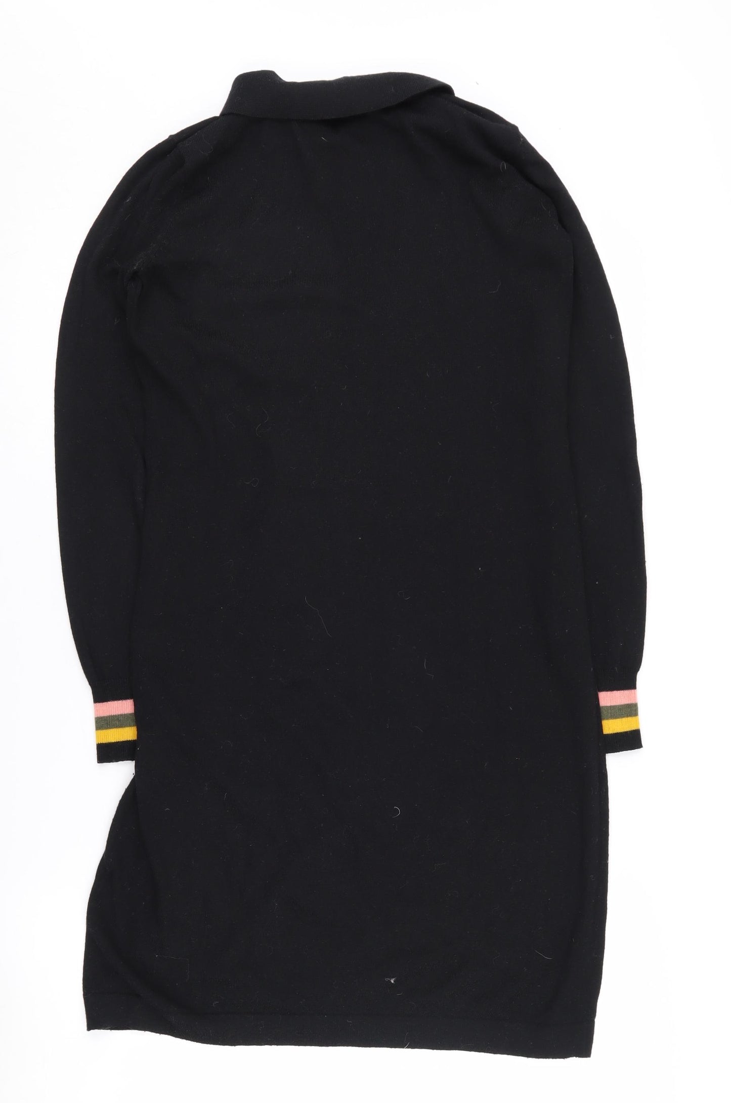 Sugarhill Boutique Black Knit Collared Dress, Size 8 Women