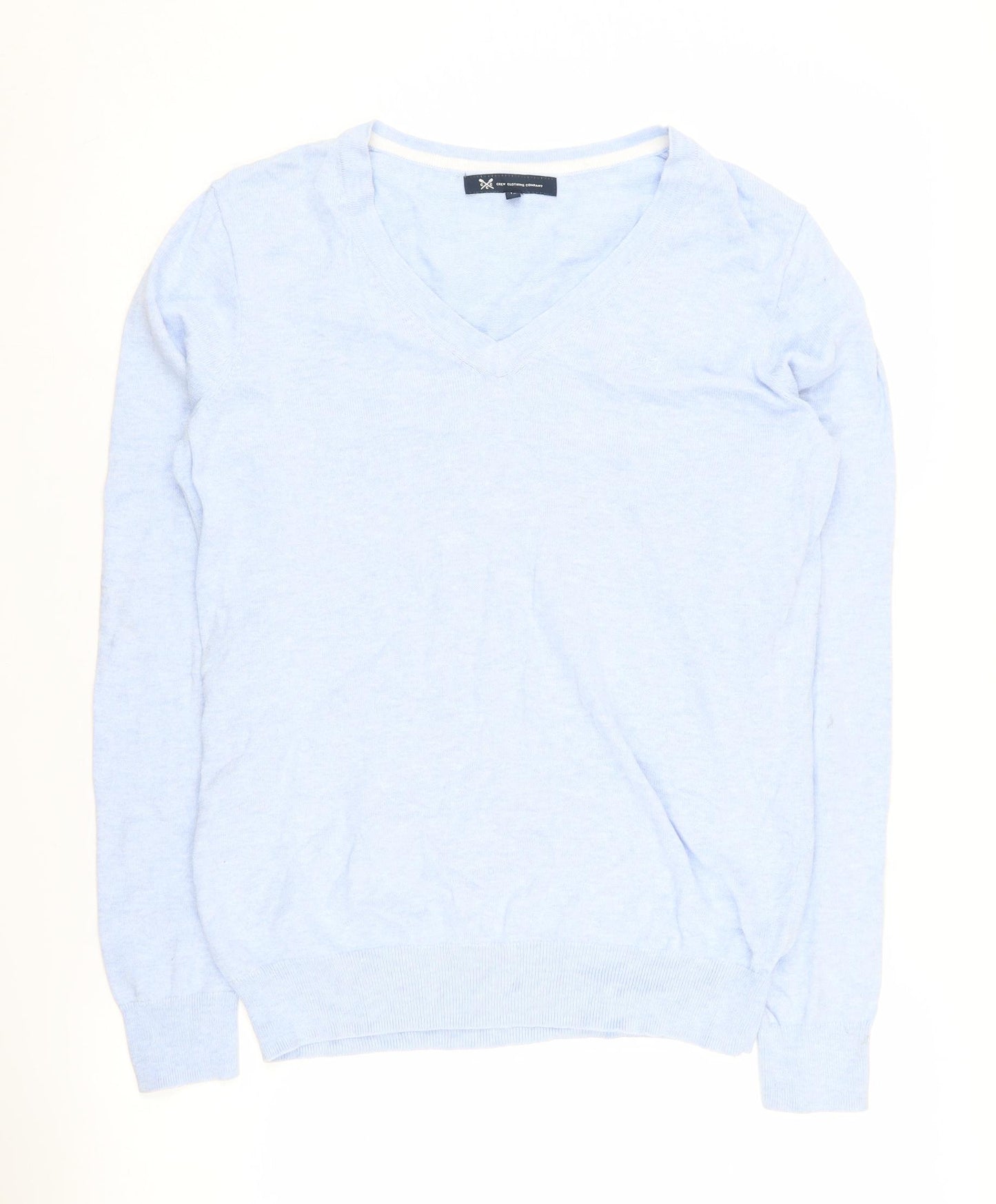 Crew Clothing Women's Blue V-Neck Pullover Jumper - Size 12