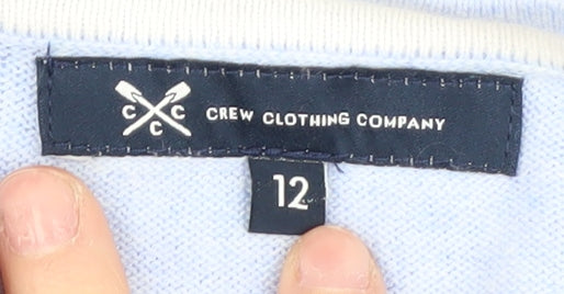 Crew Clothing Women's Blue V-Neck Pullover Jumper - Size 12