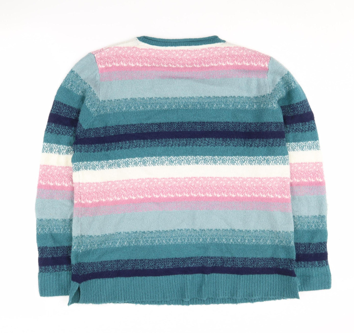 Isle Women's Multicoloured Striped Jumper, Size M, Crew Neck