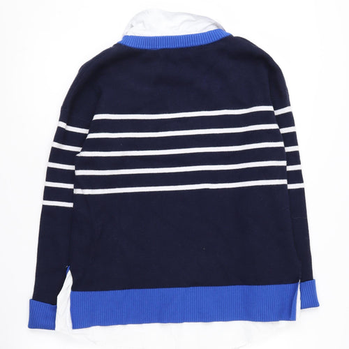 Next Women's Blue Striped Pullover Jumper M