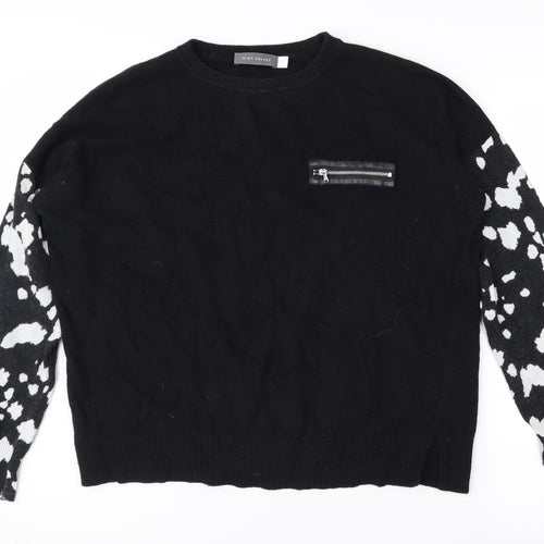 Mint Velvet Women's Animal Print Black Pullover Jumper Size 12