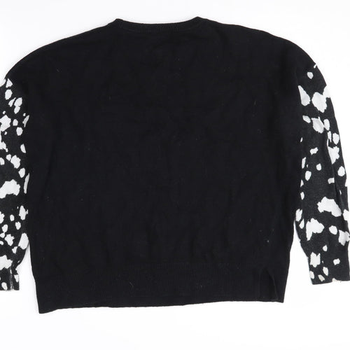 Mint Velvet Women's Animal Print Black Pullover Jumper Size 12