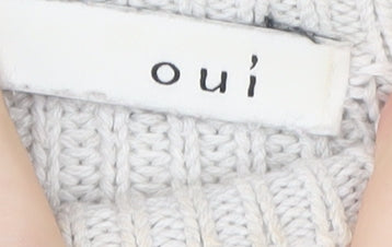 Oui Women's Ivory Mock Neck Pullover Jumper, Size 12