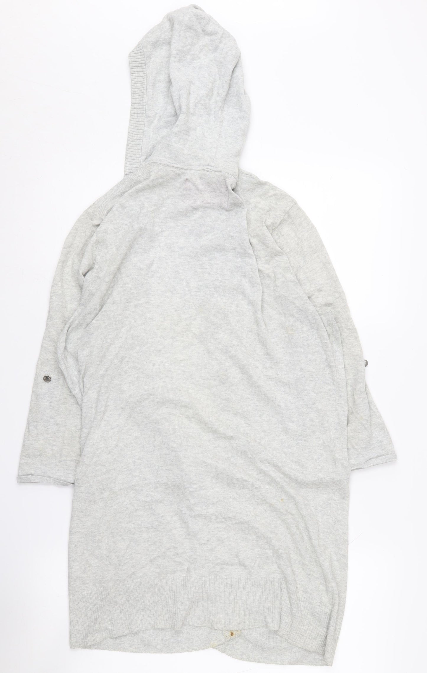 MAINE NEW ENGLAND Women's Grey Hooded Cardigan Size 14