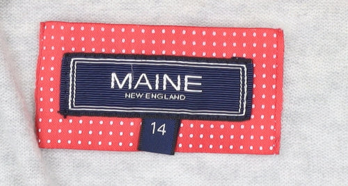 MAINE NEW ENGLAND Women's Grey Hooded Cardigan Size 14