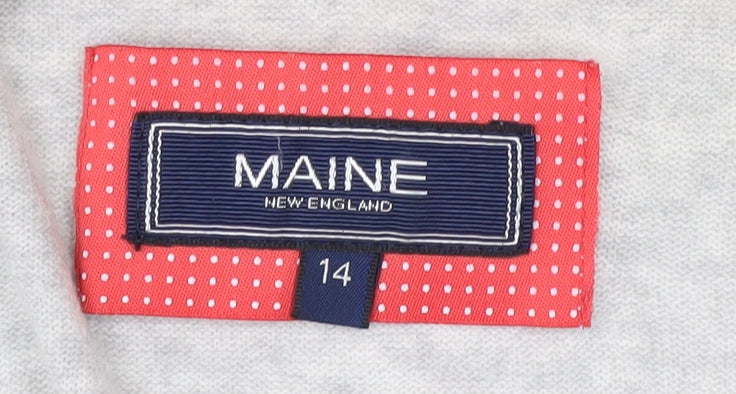 MAINE NEW ENGLAND Women's Grey Hooded Cardigan Size 14
