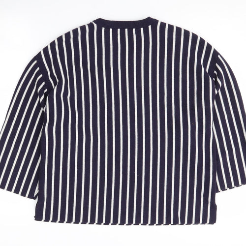 Sweewe Women's Blue Striped Pullover Jumper, Size S