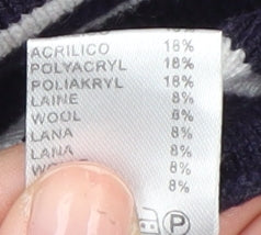 Sweewe Women's Blue Striped Pullover Jumper, Size S