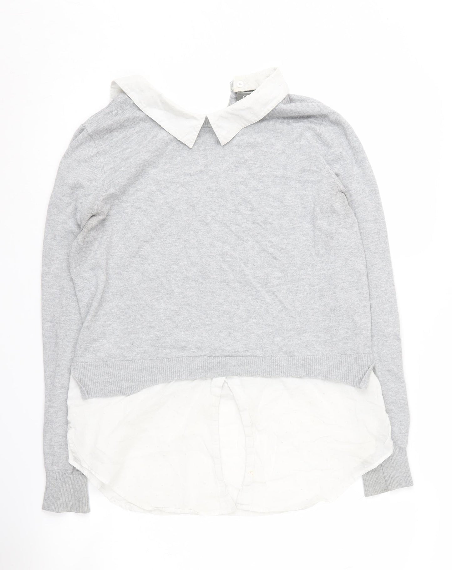 Oasis Women's Grey V-Neck Pullover Jumper S