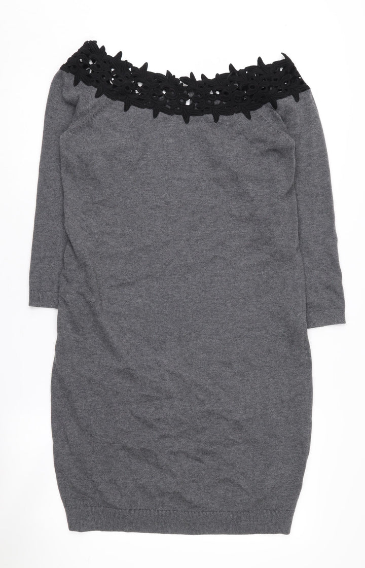 Clements Ribeiro Women's Grey 3/4 Sleeve Dress - Size 12