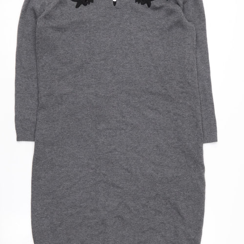 Clements Ribeiro Women's Grey 3/4 Sleeve Dress - Size 12