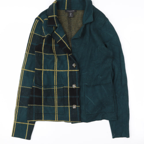 Tahari Women's Green Check Blazer Size S