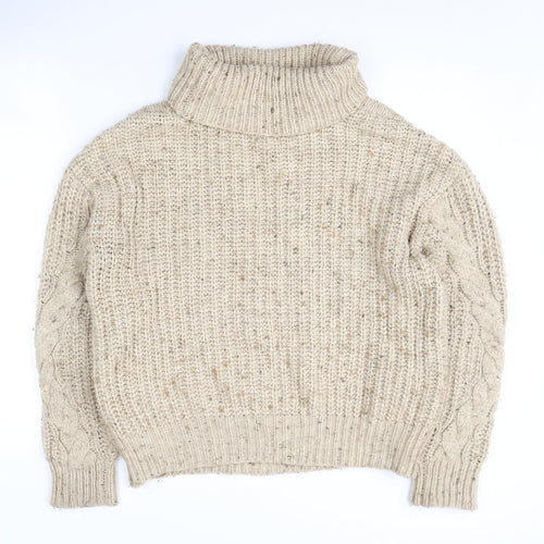 Per Una Women's Beige Roll Neck Pullover Jumper - Size M