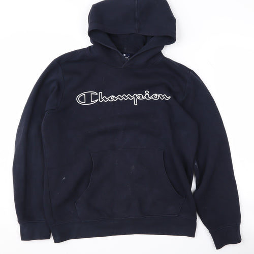 Champion Boys Blue Hoodie, 14 Years, Pullover, Logo Accents