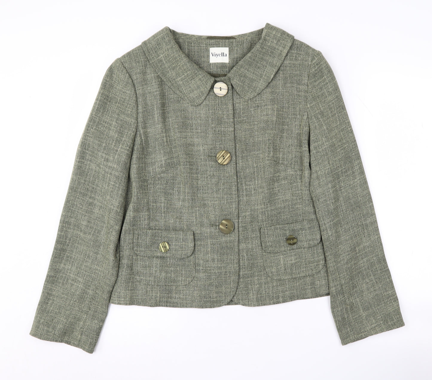 Viyella Women's Green Blazer Size 12 Polyester