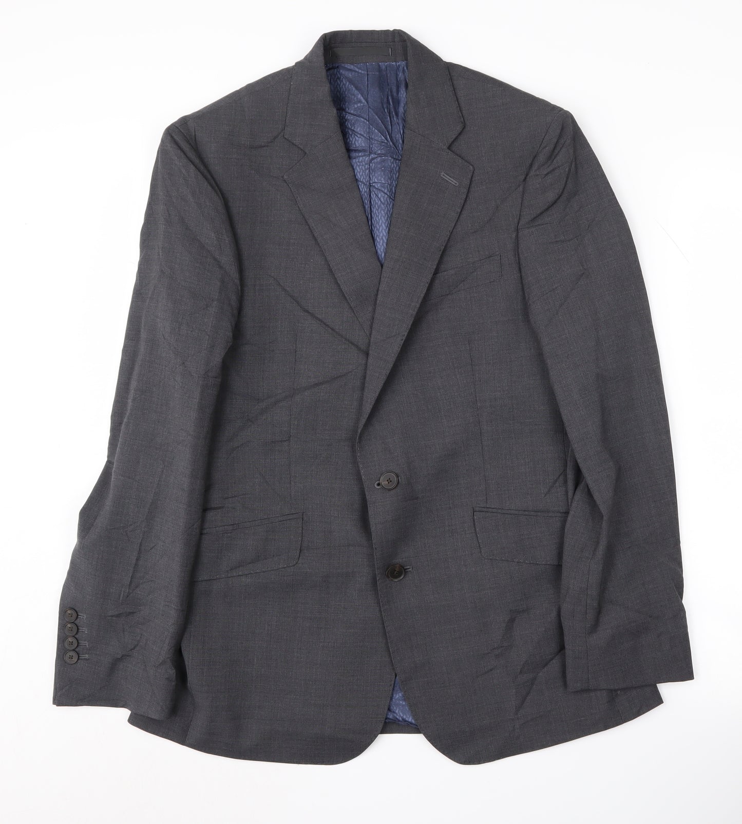 Jaeger Men's Grey Single-Breasted Suit Jacket 36r
