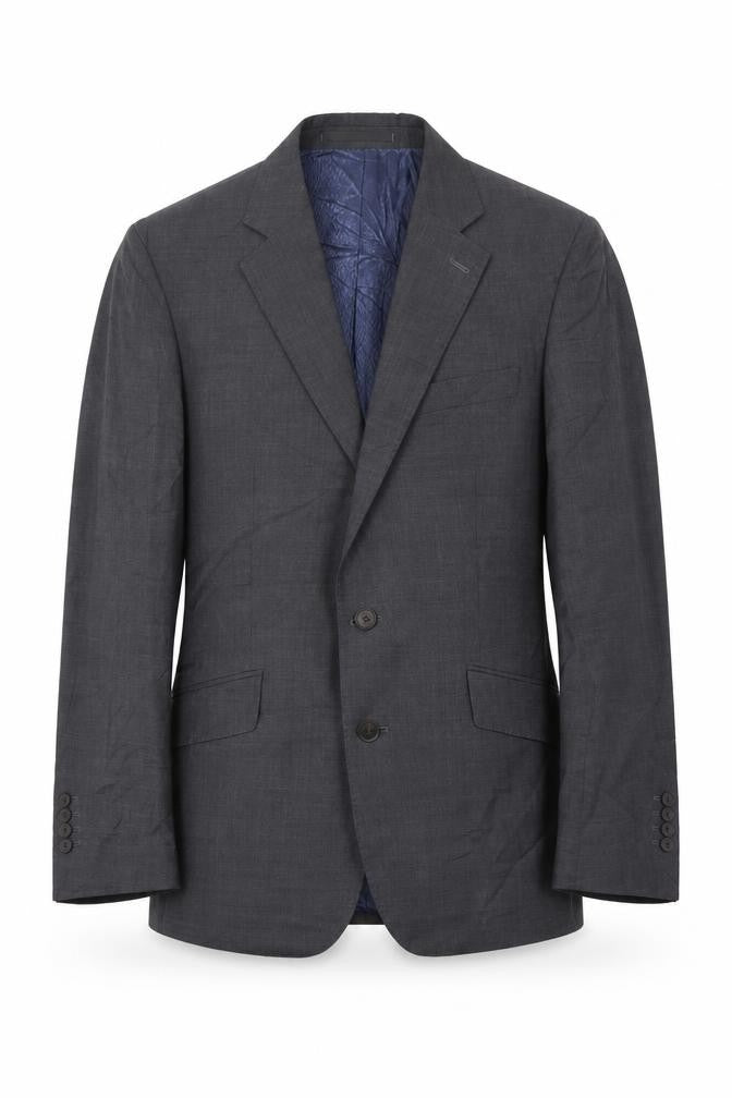 Front view of Jaeger Men's Grey Single-Breasted Suit Jacket 36r