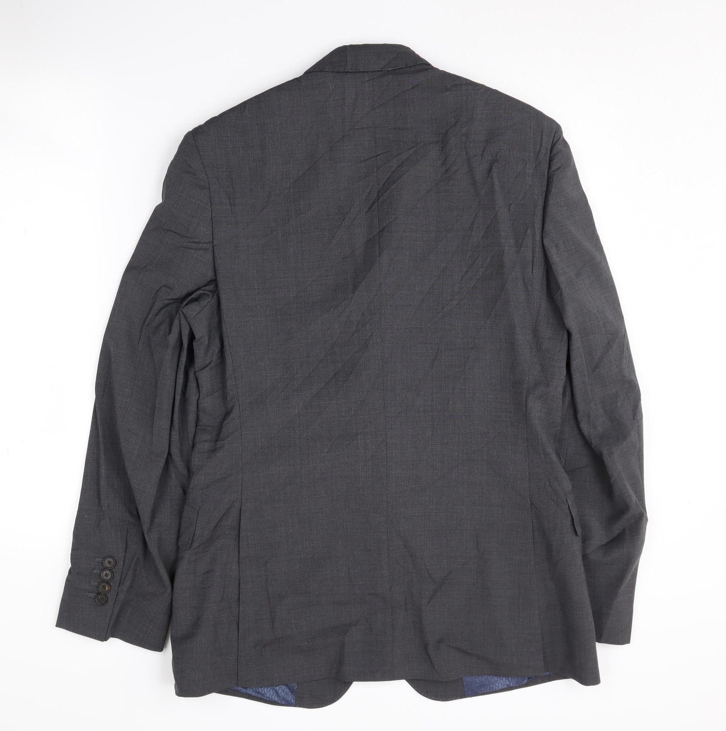 Jaeger Men's Grey Single-Breasted Suit Jacket 36r