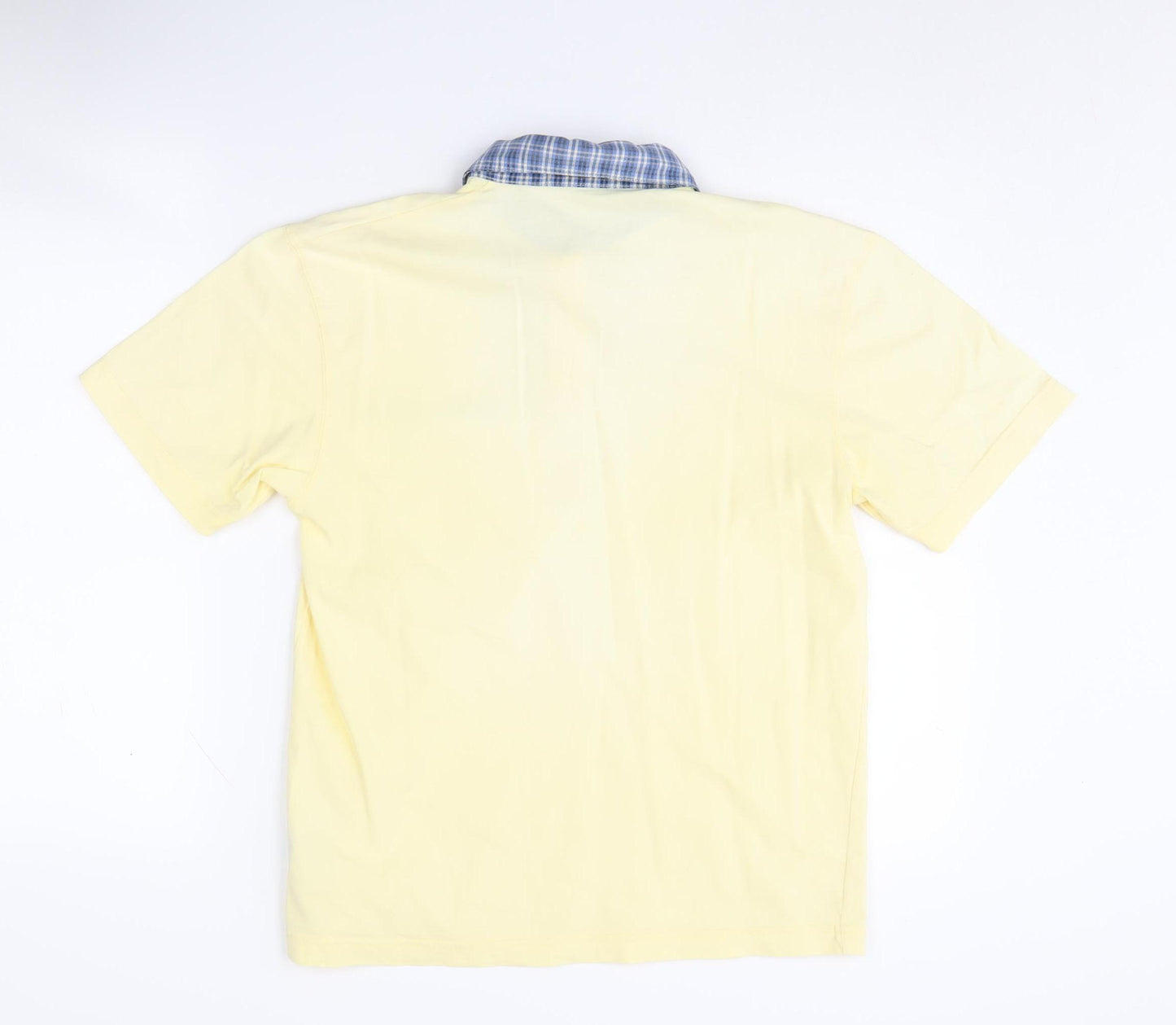 Country Rose Women Yellow Polo Shirt, Size S, Floral Check