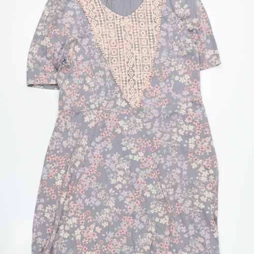 Laura Ashley Women's Floral V-Neck Dress, Size 14