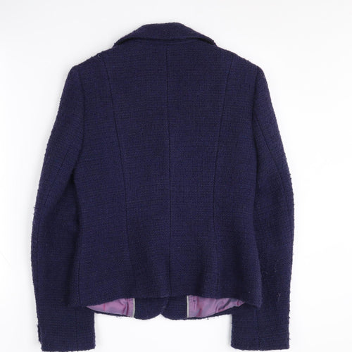 TM Lewin Women's Blue Boucle Blazer Size 8