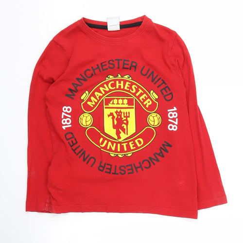 Manchester United Boys Red Long Sleeve T-Shirt 8-9 Years