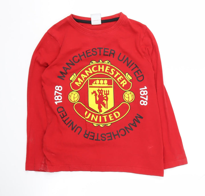 Manchester United Boys Red Long Sleeve T-Shirt 8-9 Years