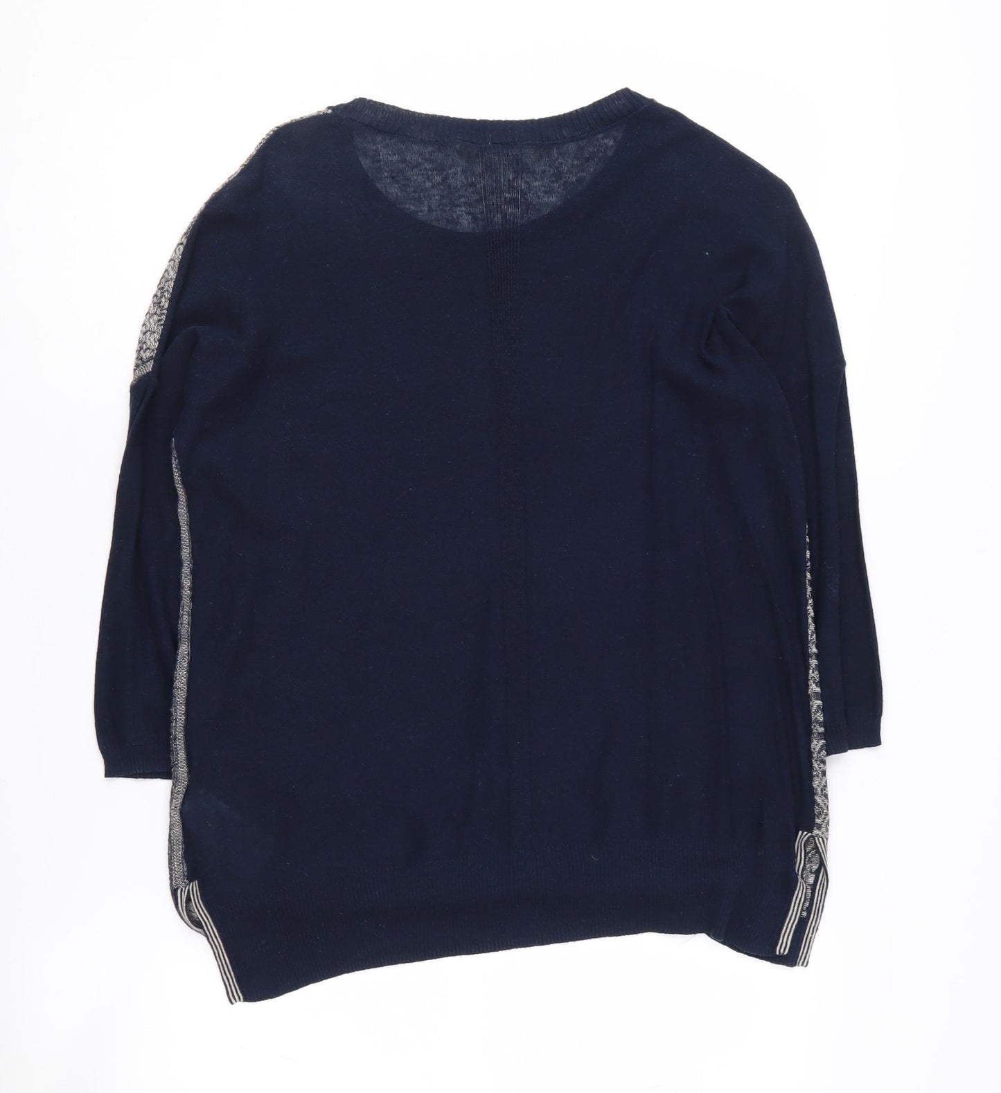 White Stuff Women's Blue Geometric Pullover Jumper Size 10