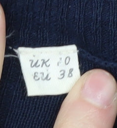 White Stuff Women's Blue Geometric Pullover Jumper Size 10