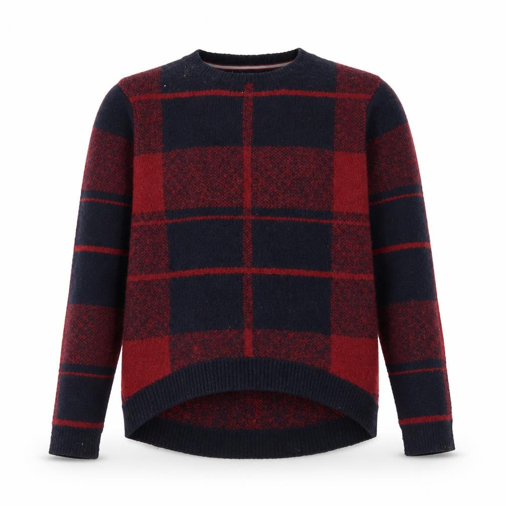 Front view of Kangol Men's Multicoloured Plaid jumper, size M