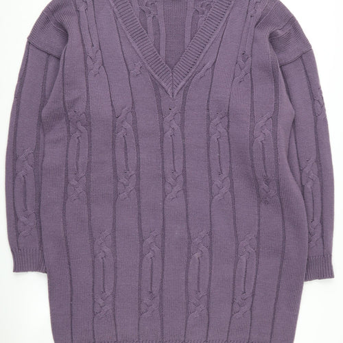 Amari Women's Purple V-Neck Pullover Jumper