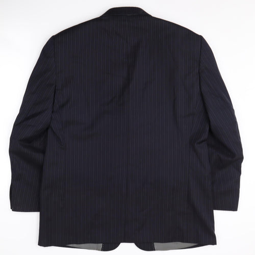 Pierre Cardin Men's Blue Wool Blazer 42S Stripe Jacket