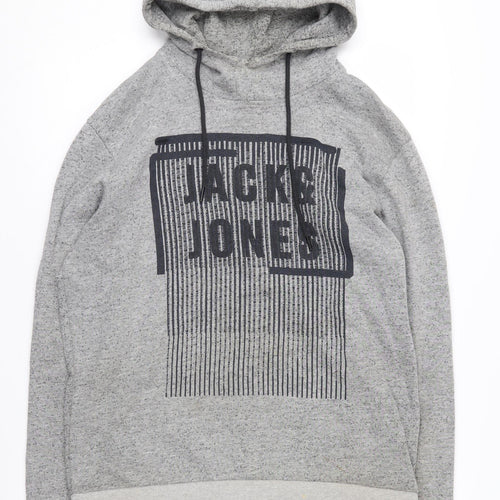 Jack & Jones Men's Grey Pullover Hoodie, Size L