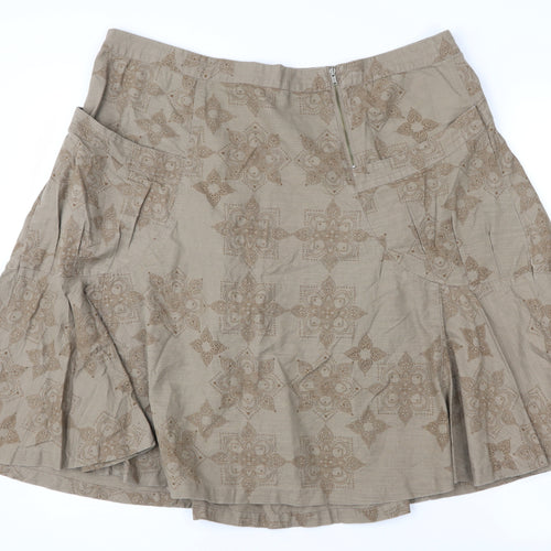 Fat Face Women's Beige A-Line Skirt Size 16