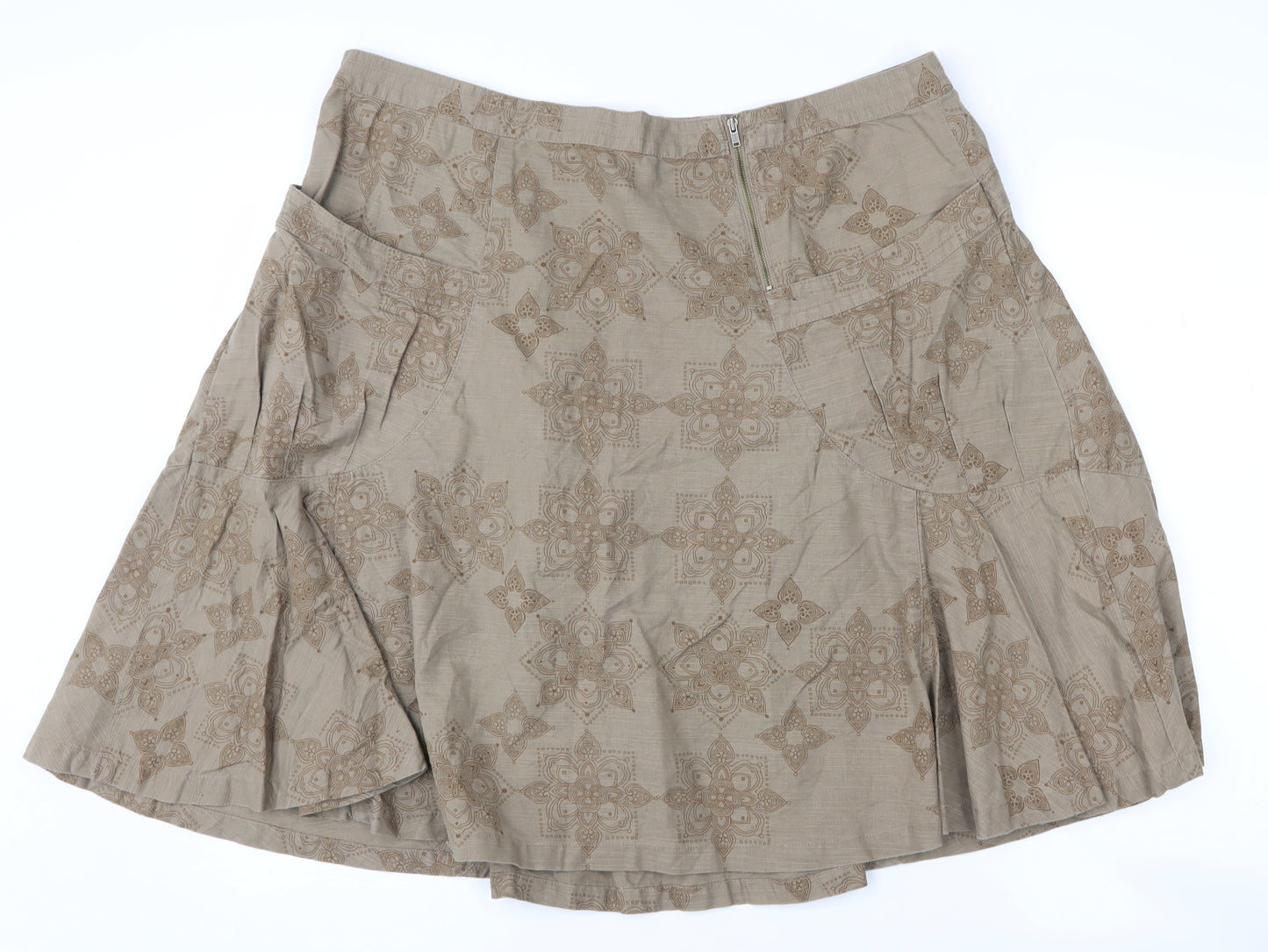 Fat Face Women's Beige A-Line Skirt Size 16