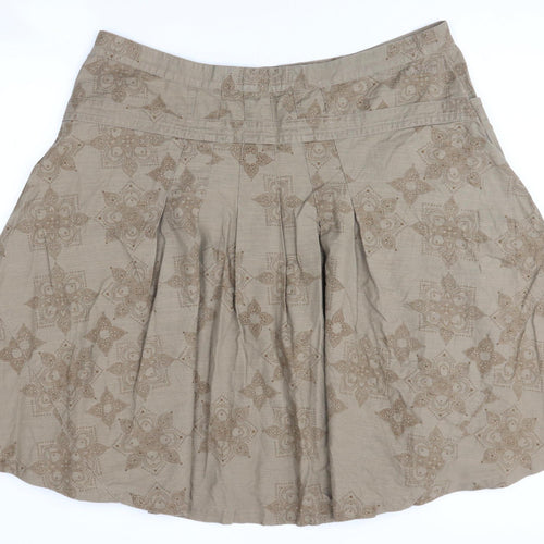 Fat Face Women's Beige A-Line Skirt Size 16