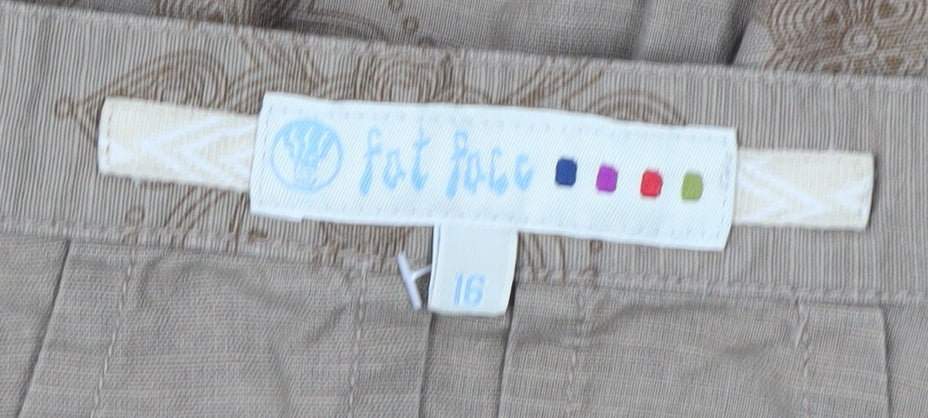 Fat Face Women's Beige A-Line Skirt Size 16