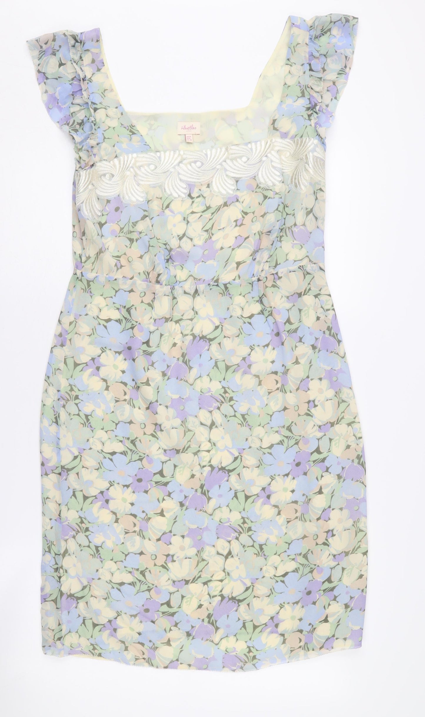 Whistles Women's Multicoloured Floral Silk Dress UK 10