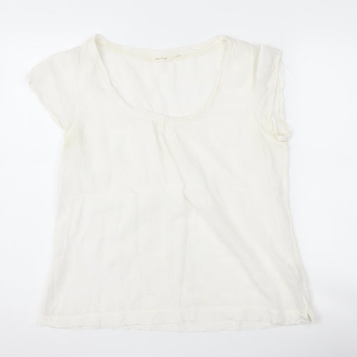 White Stuff Women's White Size 12 Cap Sleeve Blouse